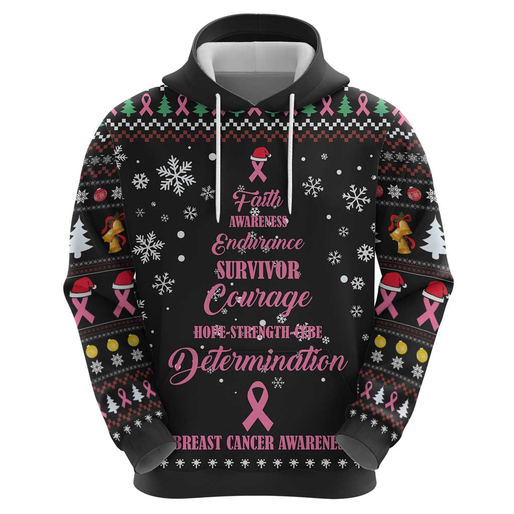 Christmas Tree Breast Cancer Hoodie Survivor DT03