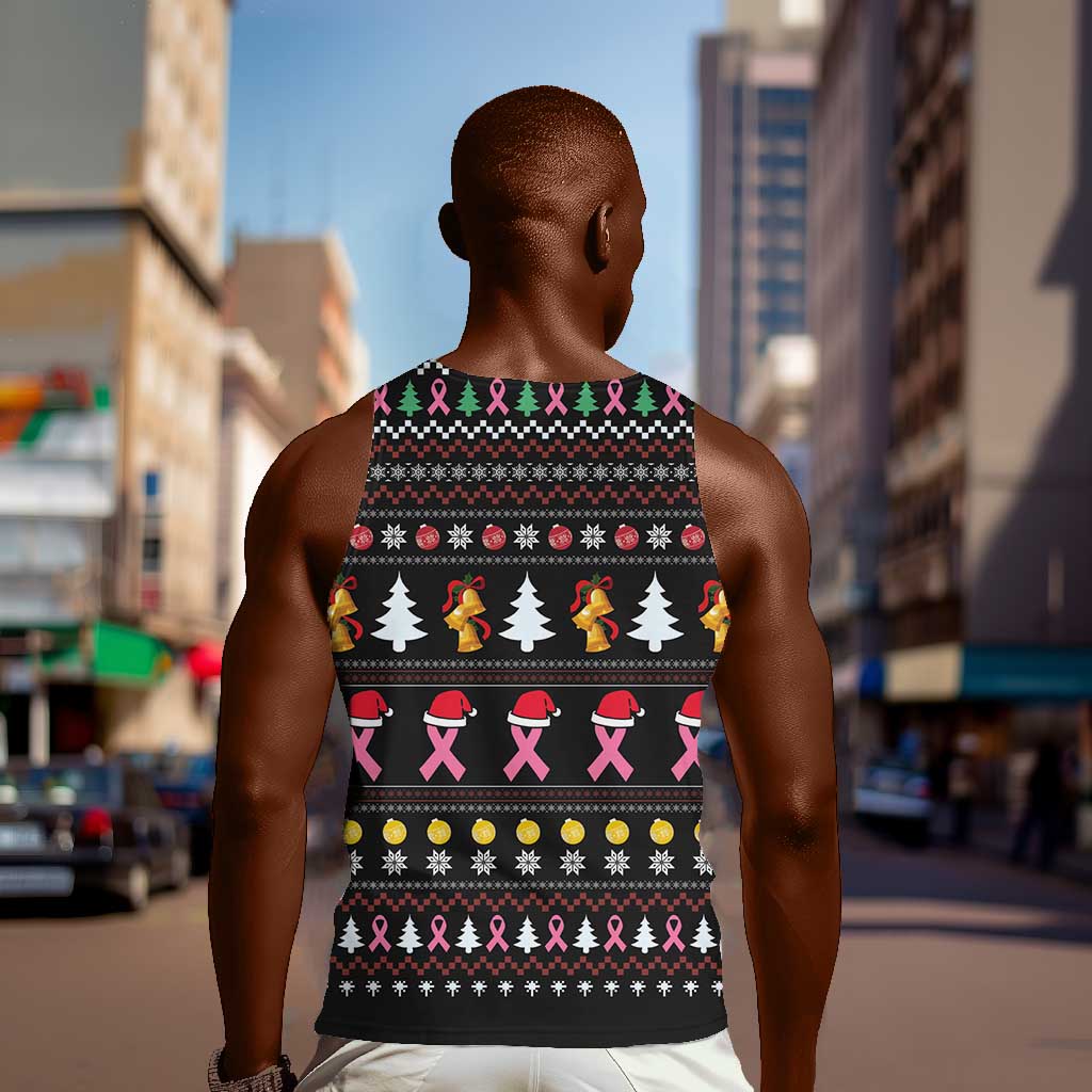 Christmas Tree Breast Cancer Afro Men Tank Top Survivor African DT03