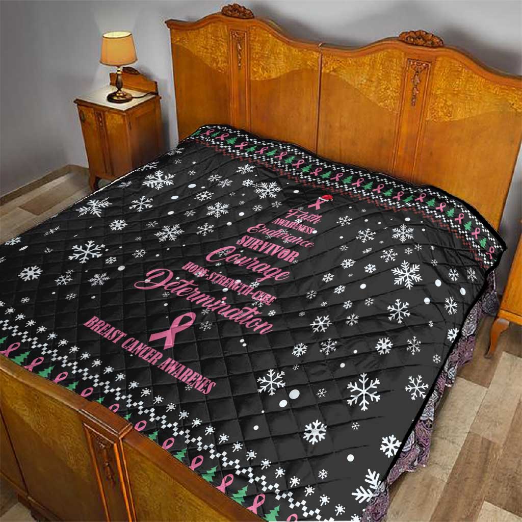 Christmas Tree Breast Cancer Afro Quilt Survivor African DT03