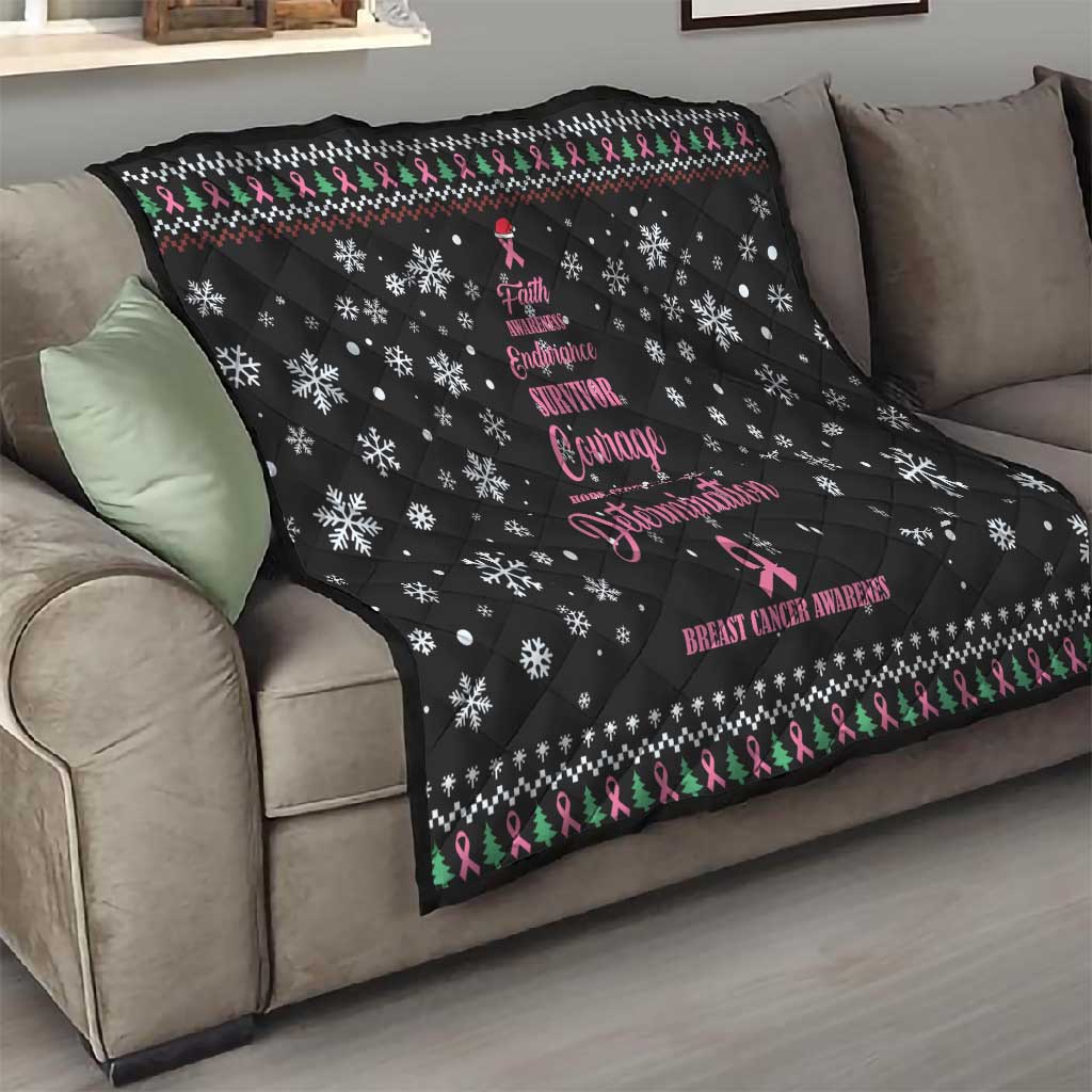 Christmas Tree Breast Cancer Afro Quilt Survivor African DT03