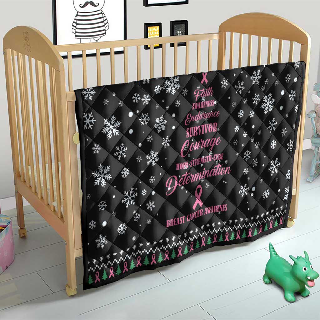 Christmas Tree Breast Cancer Afro Quilt Survivor African DT03