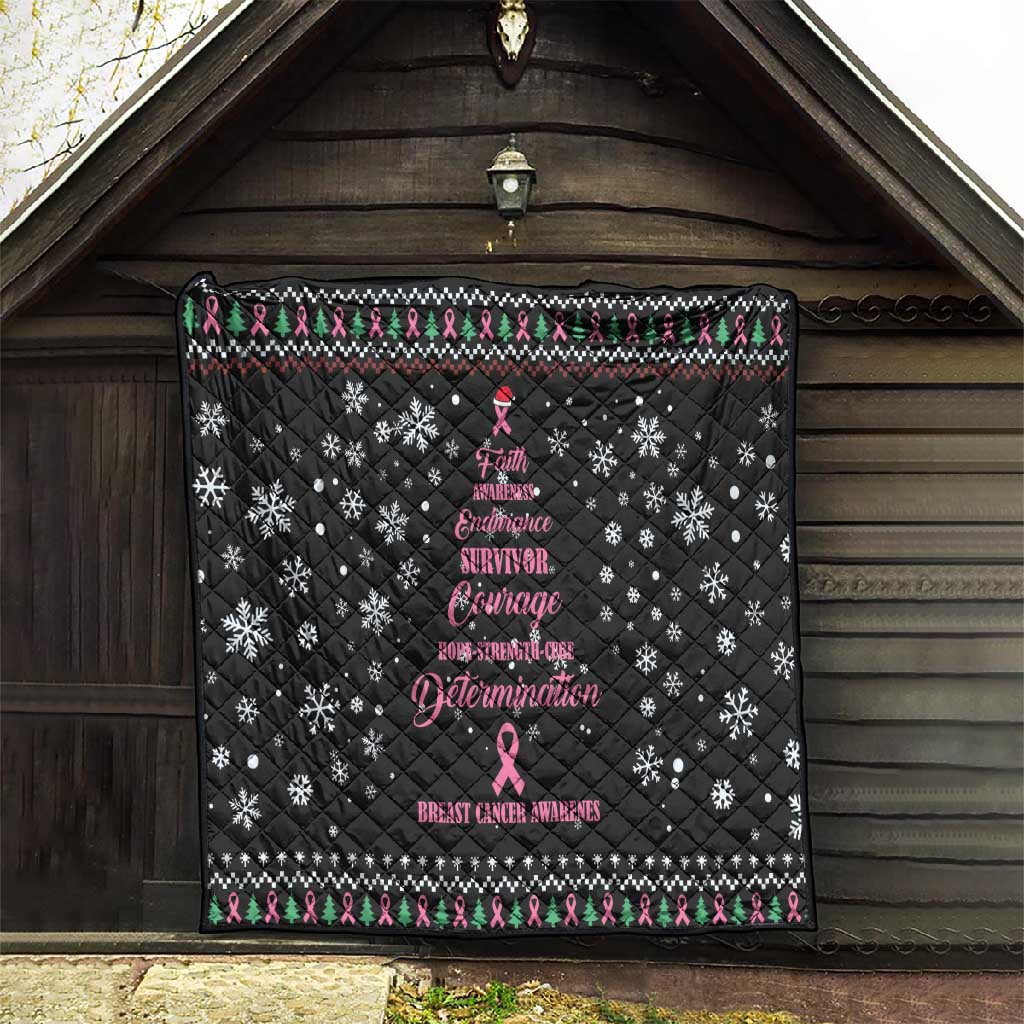 Christmas Tree Breast Cancer Afro Quilt Survivor African DT03