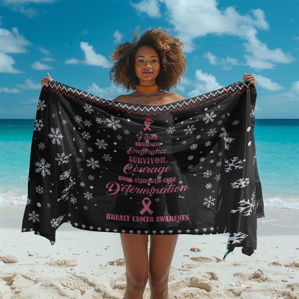 Christmas Tree Breast Cancer Afro Sarong Survivor African DT03