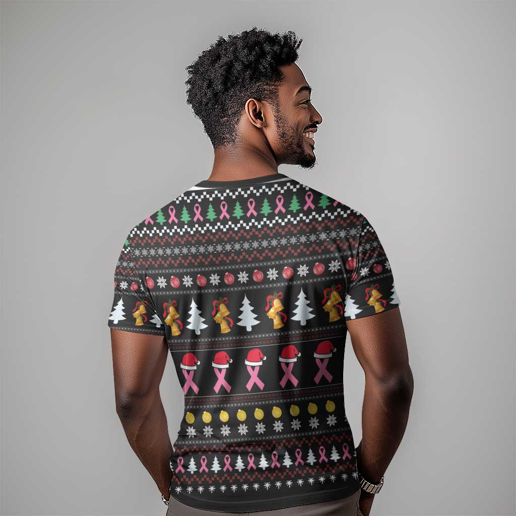 Christmas Tree Breast Cancer Afro T shirt Survivor African DT03