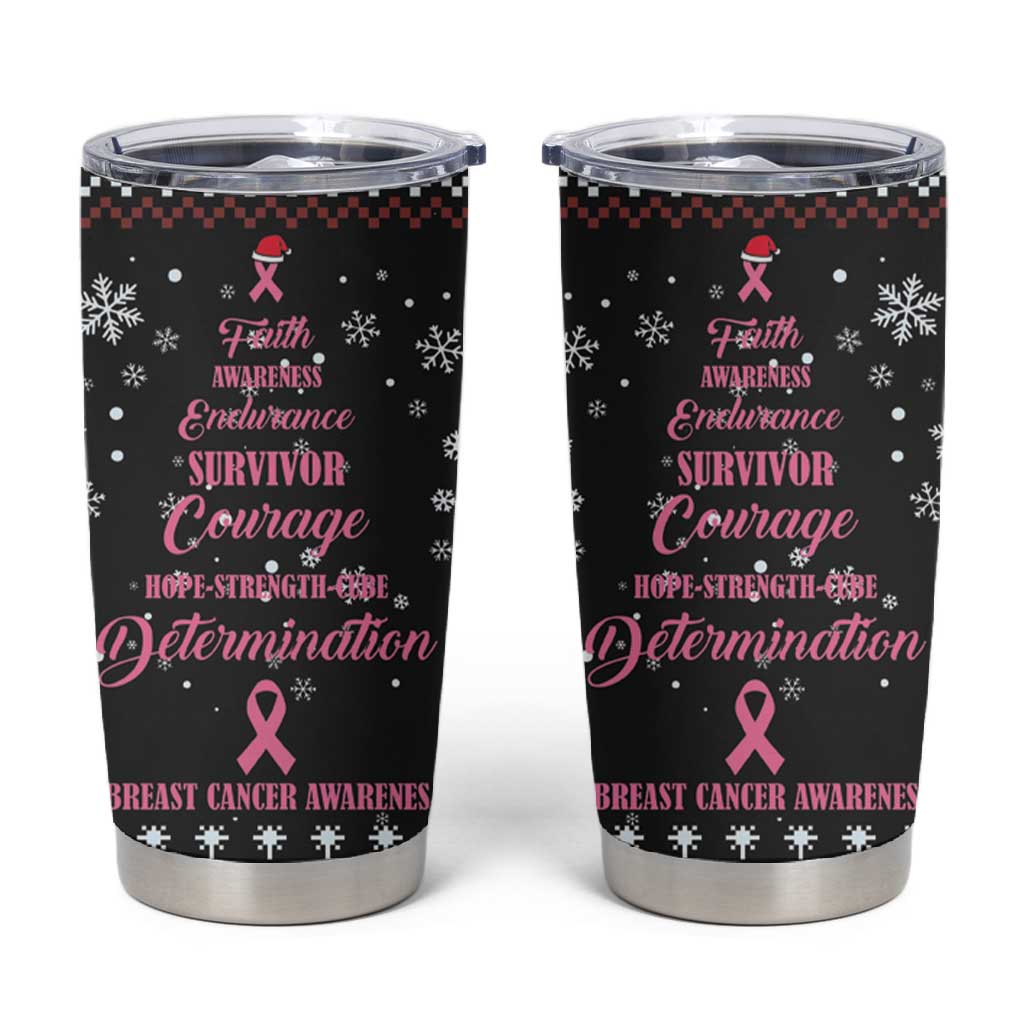 Christmas Tree Breast Cancer Afro Tumbler Cup Survivor African DT03