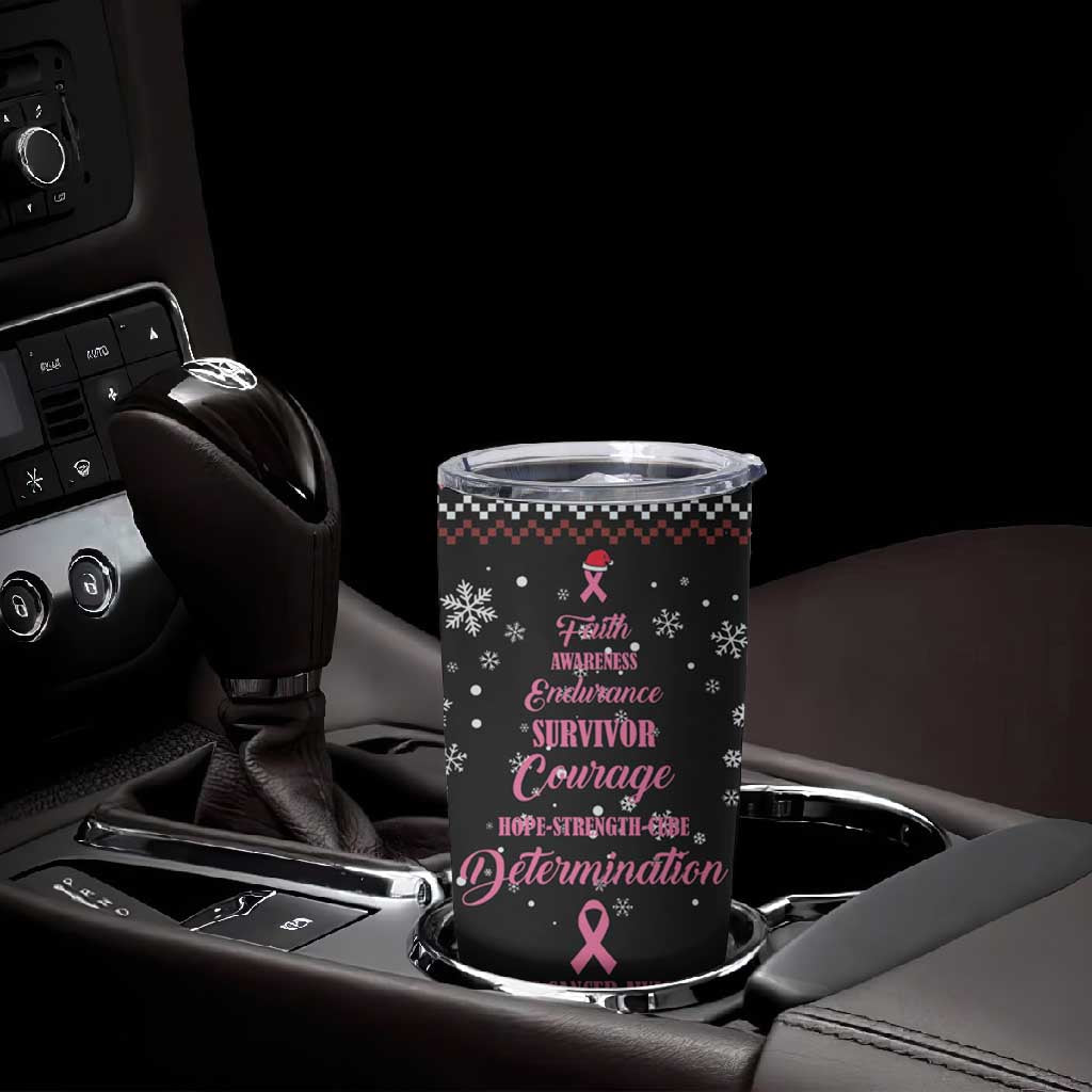 Christmas Tree Breast Cancer Afro Tumbler Cup Survivor African DT03