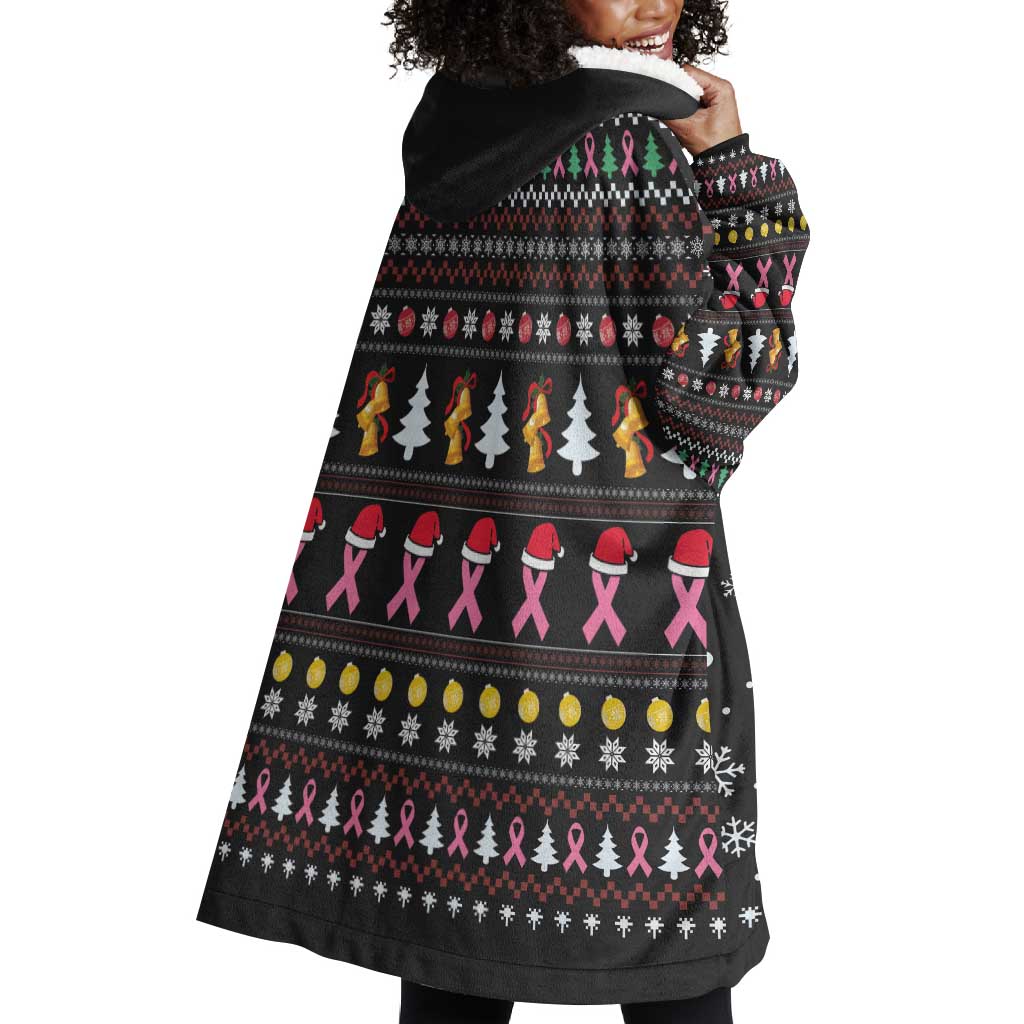 Christmas Tree Breast Cancer Afro Wearable Blanket Hoodie Survivor African DT03