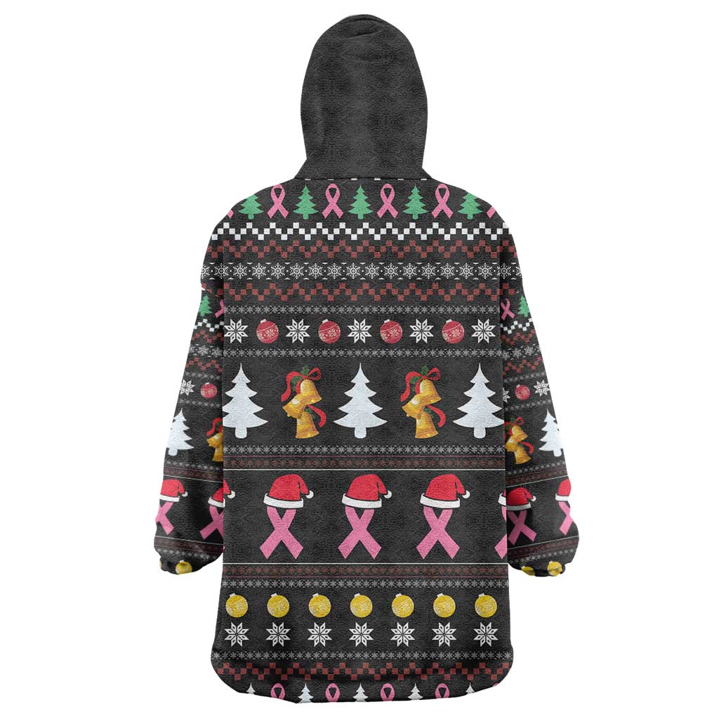Christmas Tree Breast Cancer Afro Wearable Blanket Hoodie Survivor African DT03