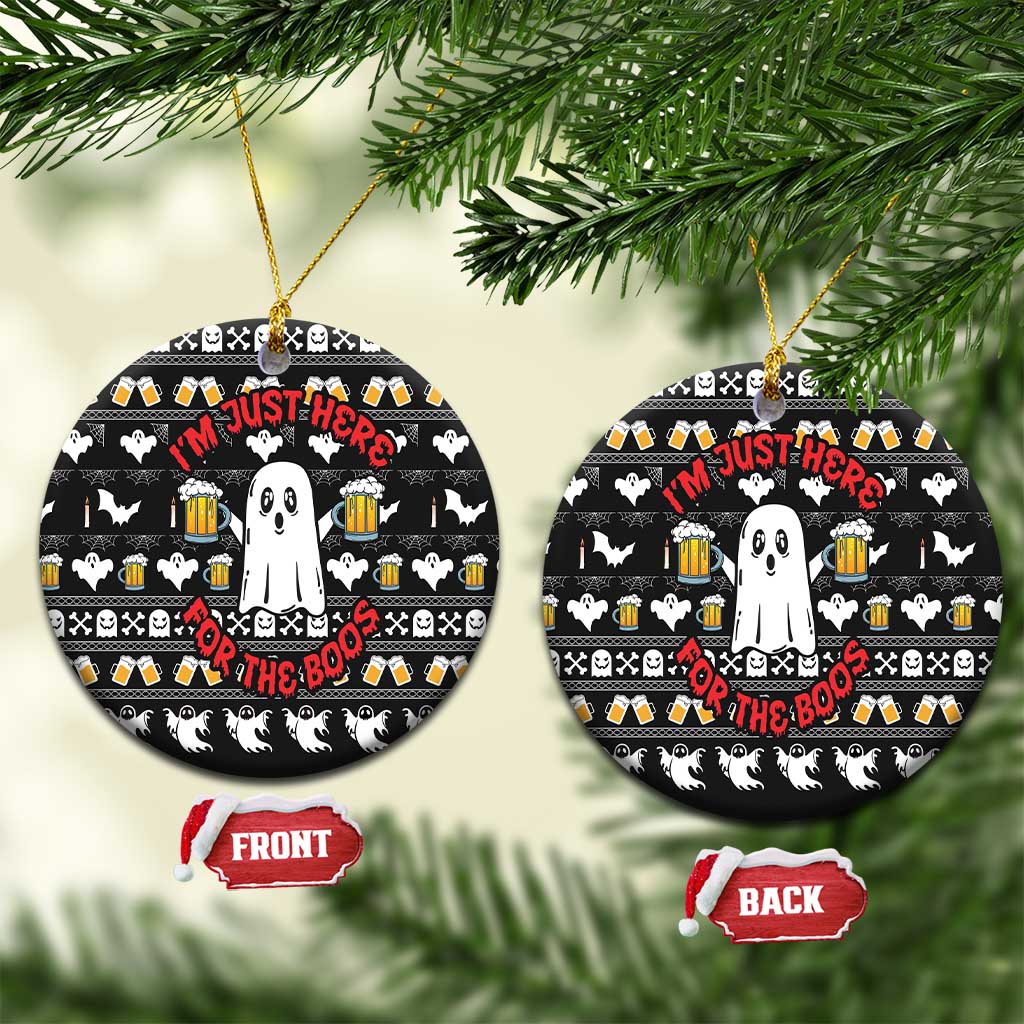 Christmas Boo Beer Ceramic Ornament I'm Just Here For The Boos DT03