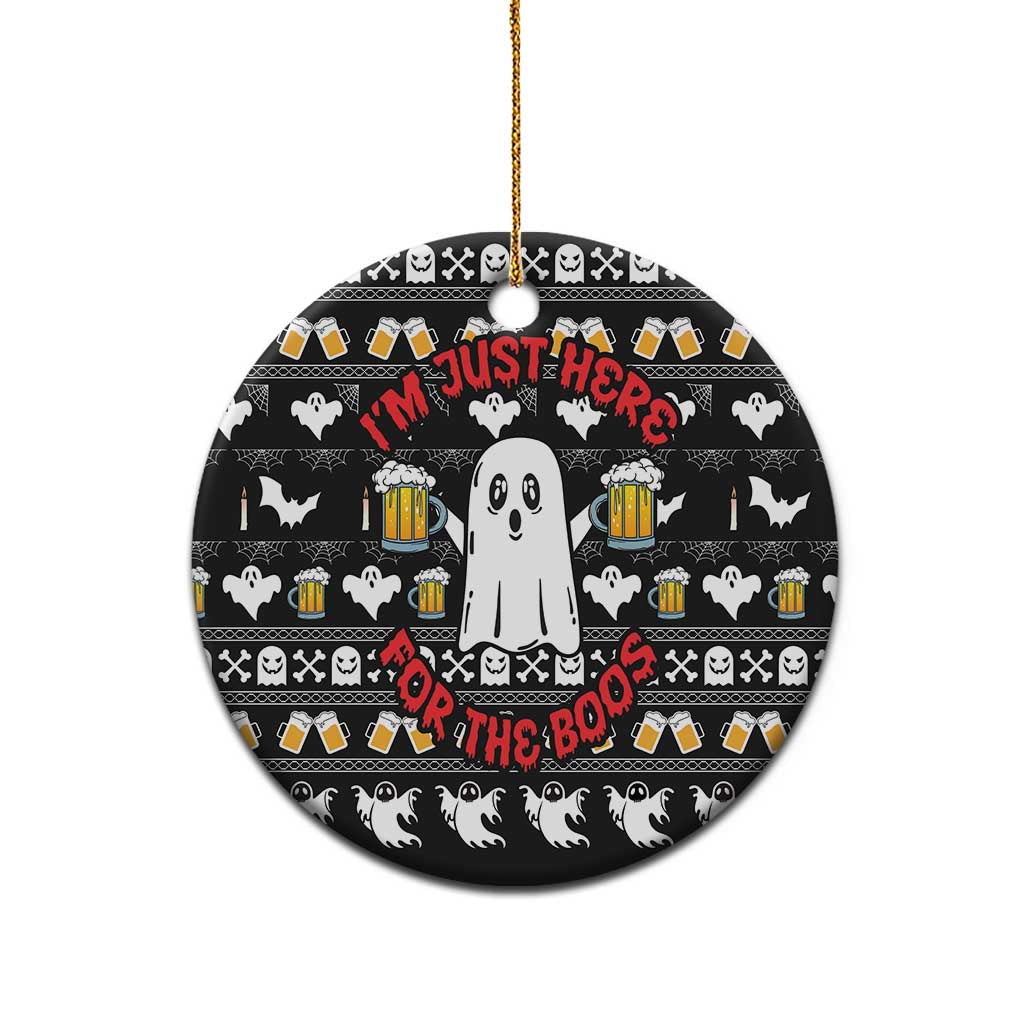 Christmas Boo Beer Ceramic Ornament I'm Just Here For The Boos DT03
