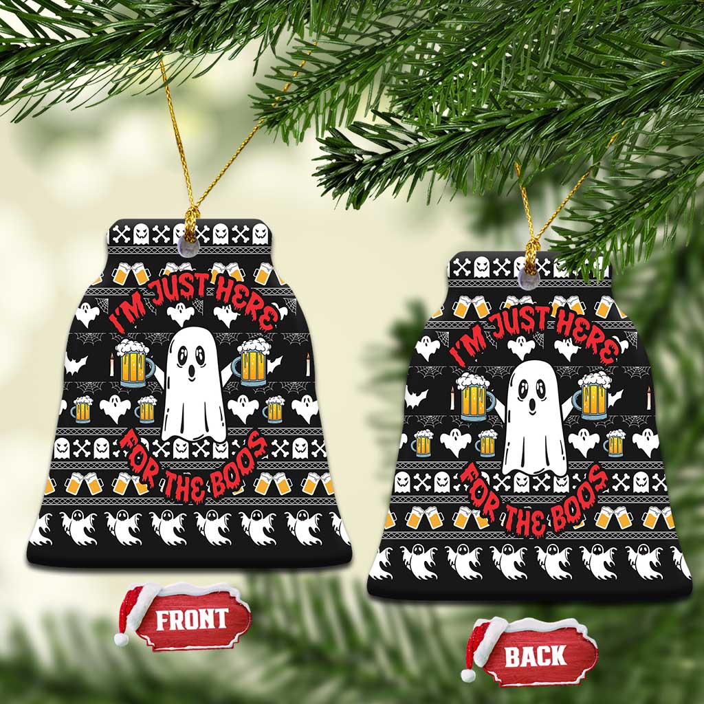 Christmas Boo Beer Ceramic Ornament I'm Just Here For The Boos DT03