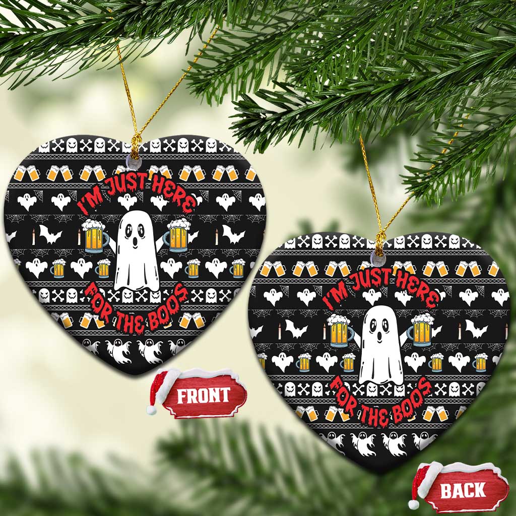 Christmas Boo Beer Ceramic Ornament I'm Just Here For The Boos DT03