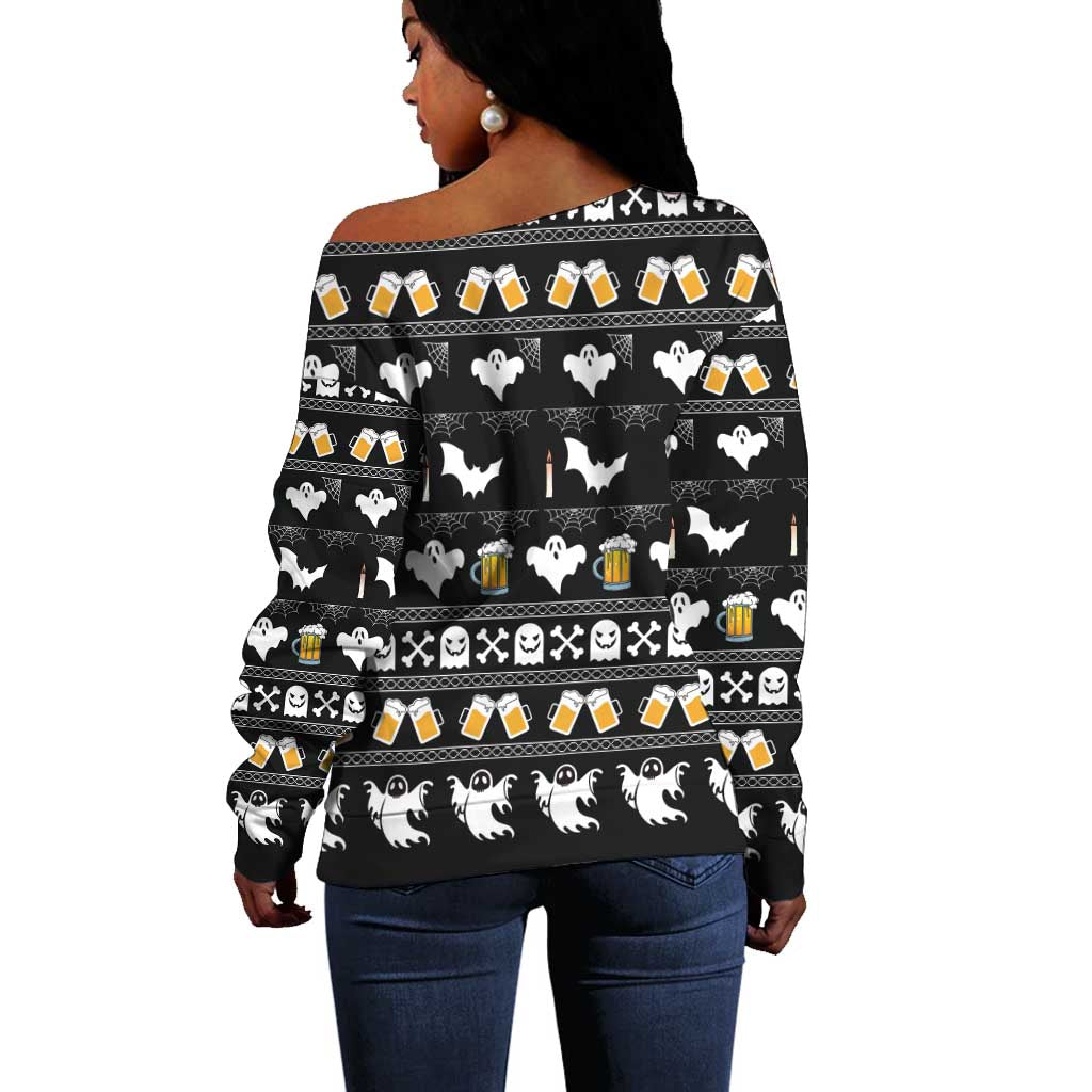 Christmas Africa Boo Beer Off Shoulder Sweater I'm Just Here For The Boss DT03