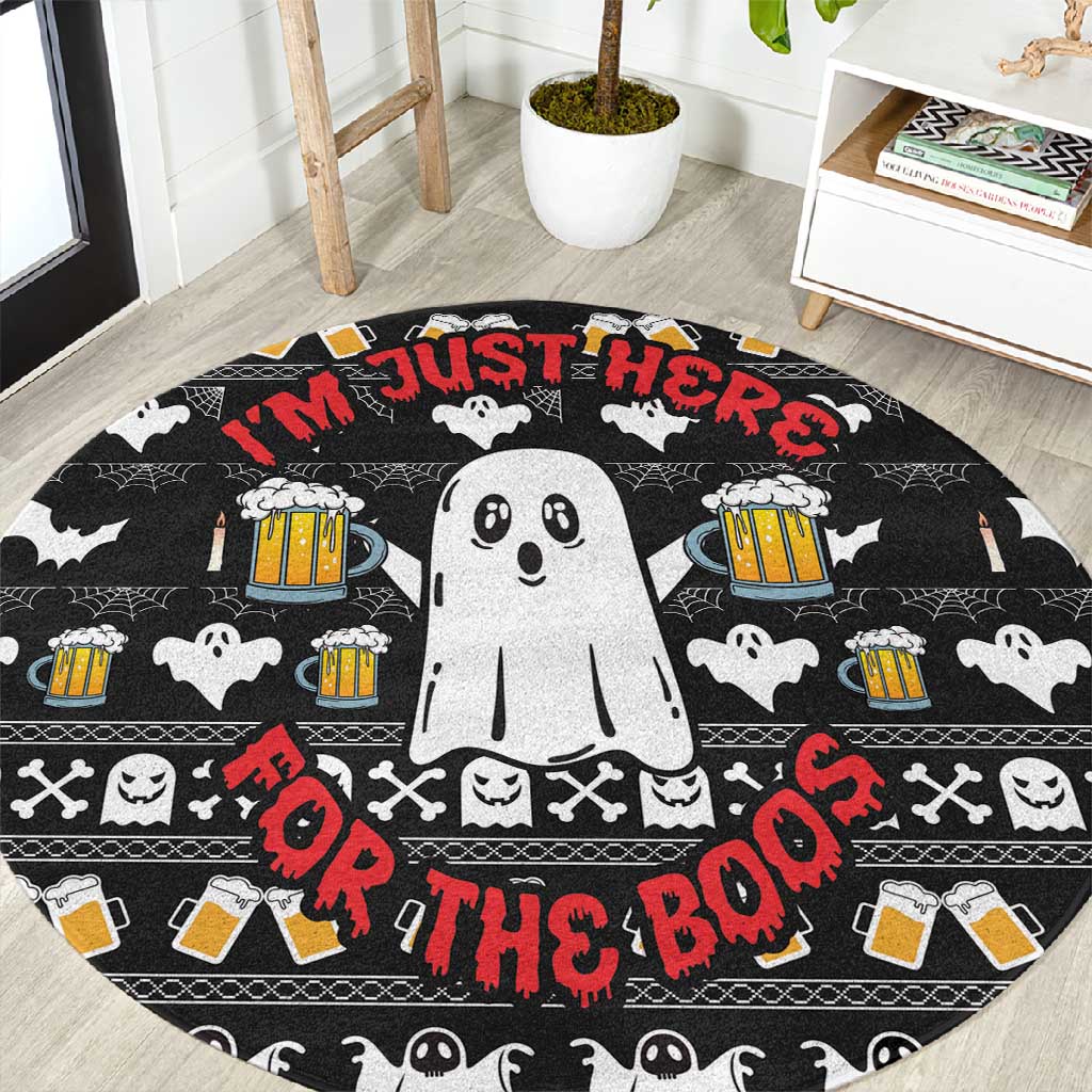 Christmas Africa Boo Beer Round Carpet I'm Just Here For The Boss DT03