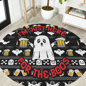 Christmas Africa Boo Beer Round Carpet I'm Just Here For The Boss DT03
