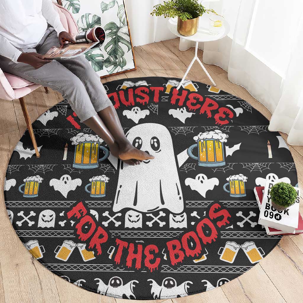 Christmas Africa Boo Beer Round Carpet I'm Just Here For The Boss DT03