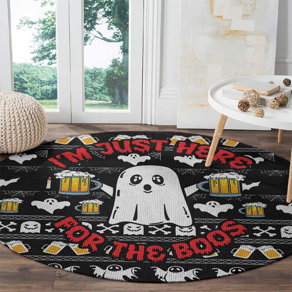 Christmas Africa Boo Beer Round Carpet I'm Just Here For The Boss DT03
