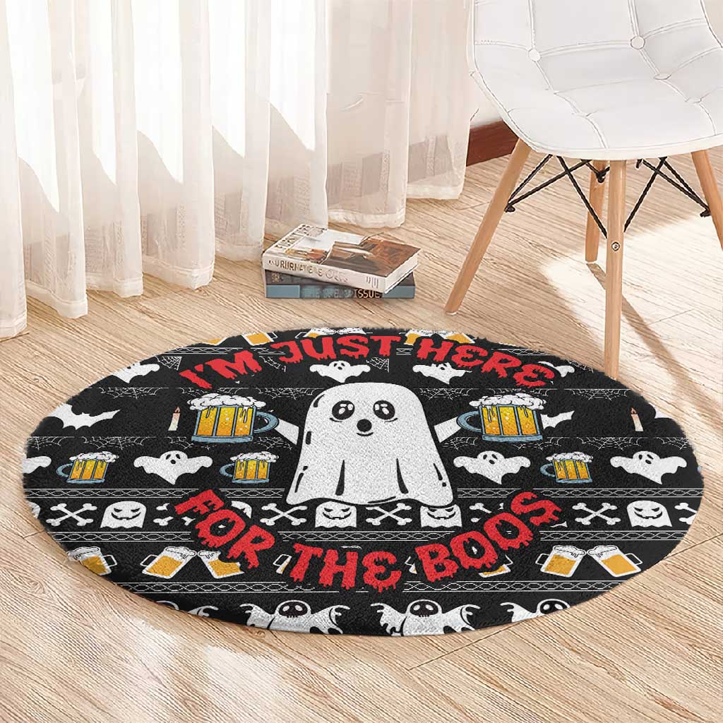 Christmas Africa Boo Beer Round Carpet I'm Just Here For The Boss DT03