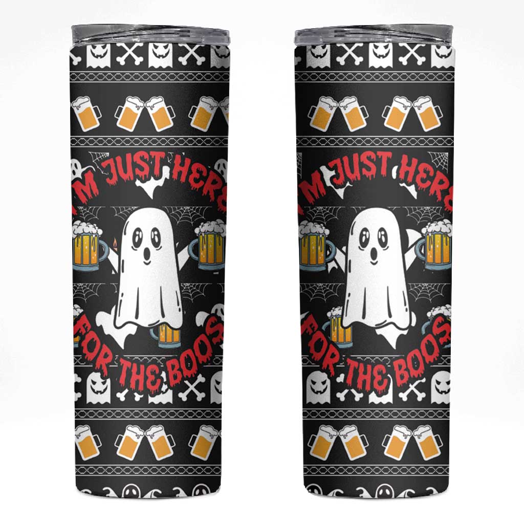 Christmas Africa Boo Beer Skinny Tumbler I'm Just Here For The Boss DT03