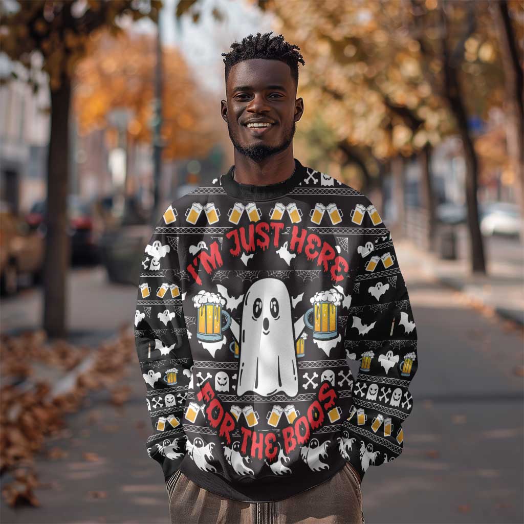 Christmas Africa Boo Beer Sweatshirt I'm Just Here For The Boss DT03