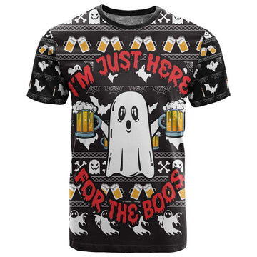 Christmas Africa Boo Beer T shirt I'm Just Here For The Boss DT03