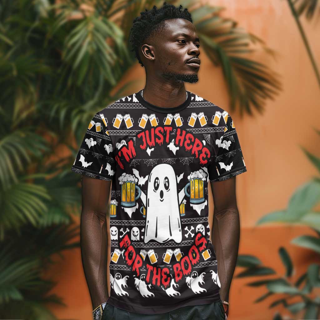 Christmas Africa Boo Beer T shirt I'm Just Here For The Boss DT03