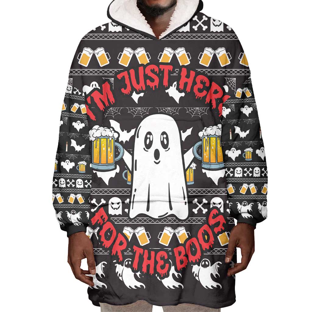 Christmas Africa Boo Beer Wearable Blanket Hoodie I'm Just Here For The Boss DT03