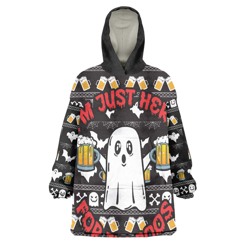 Christmas Africa Boo Beer Wearable Blanket Hoodie I'm Just Here For The Boss DT03