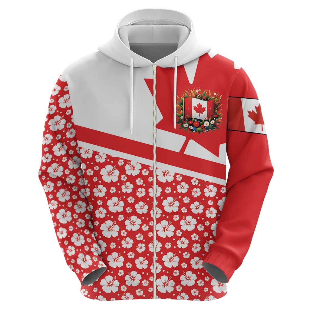 Canada Hoodie Summer Hibiscus Tropical Flower DT03