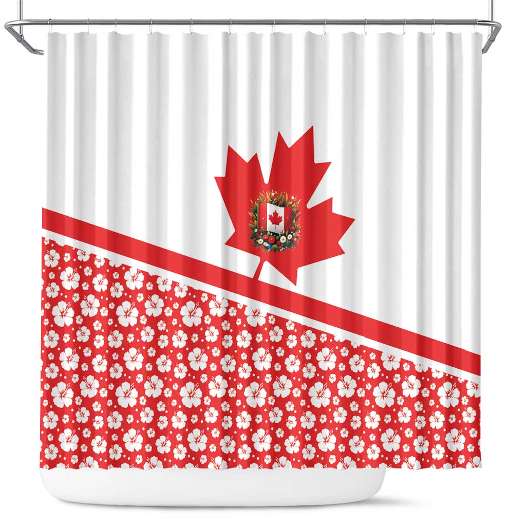 Canada Shower Curtain Summer Hibiscus Tropical Flower DT03