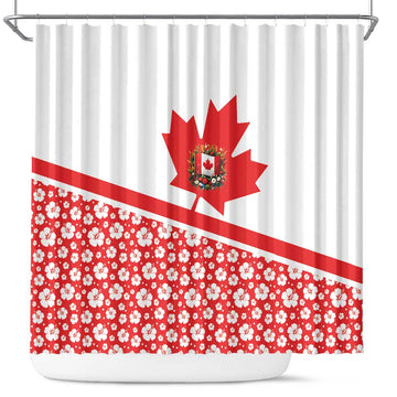Canada Shower Curtain Summer Hibiscus Tropical Flower DT03