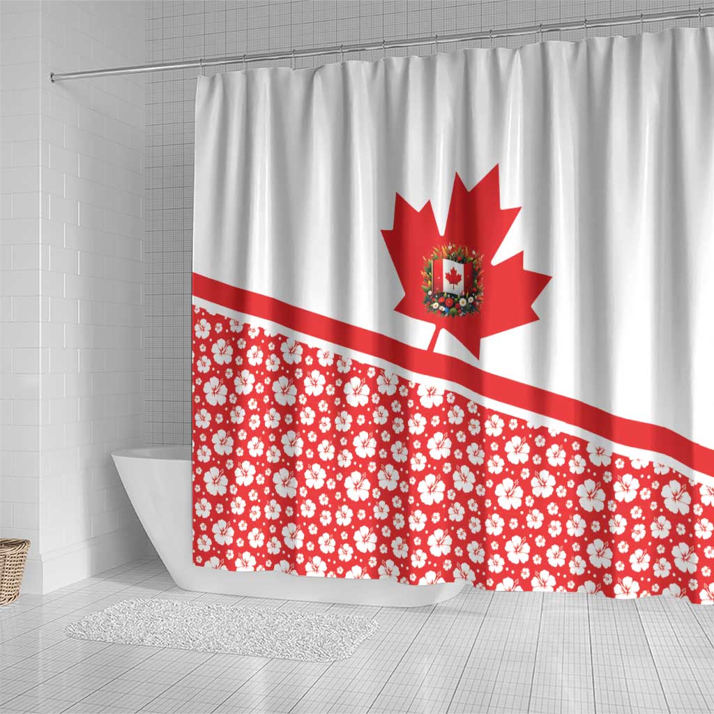 Canada Shower Curtain Summer Hibiscus Tropical Flower DT03