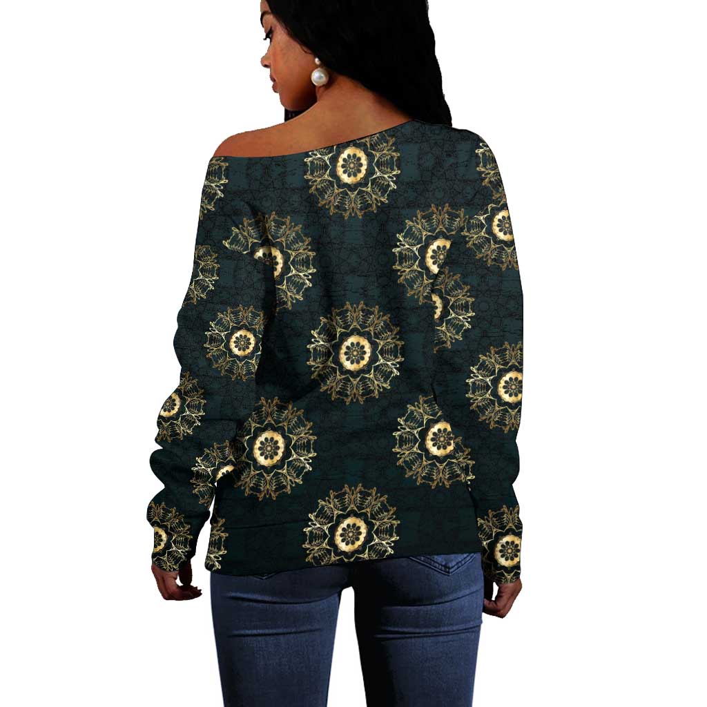 Personalized Afro Women Off Shoulder Sweater Powerful African Pattern DT03