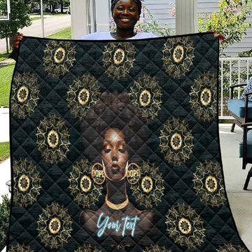 Personalized Afro Women Quilt Powerful African Pattern DT03