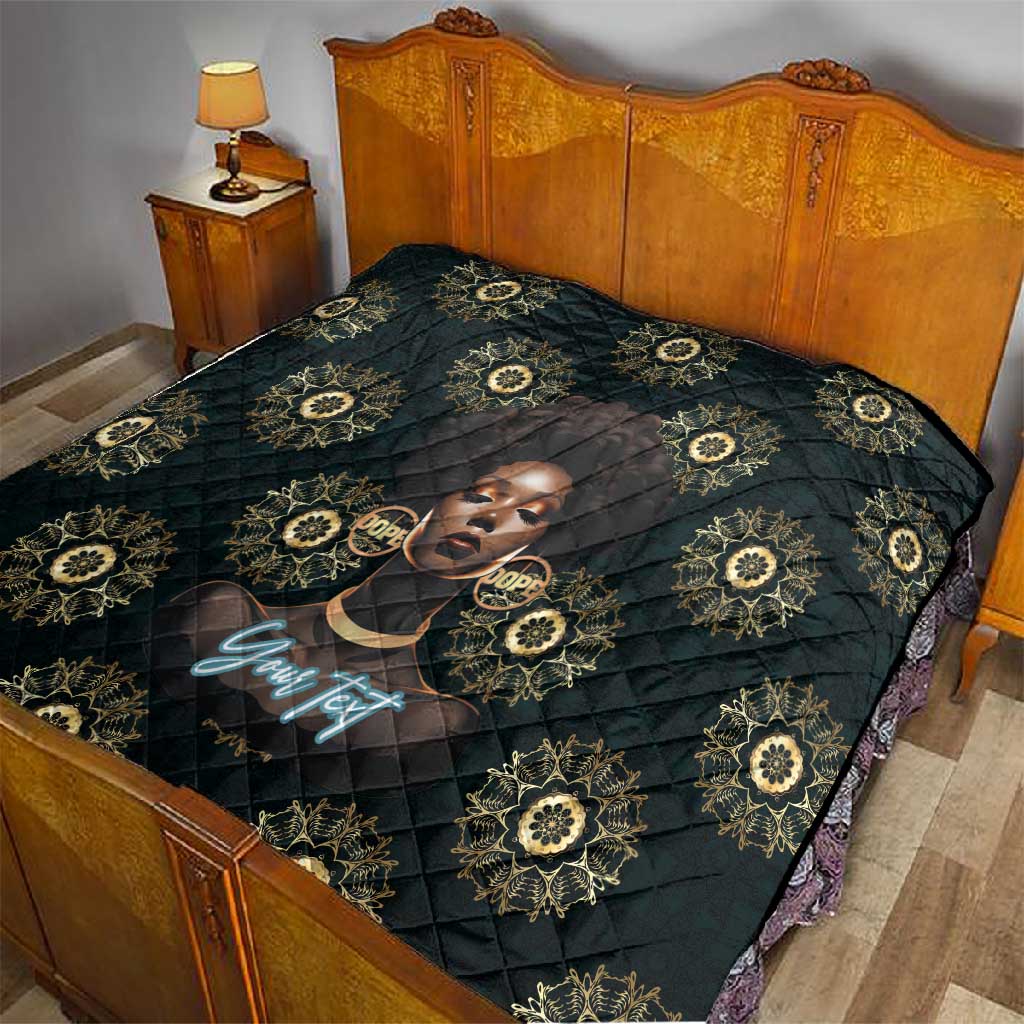 Personalized Afro Women Quilt Powerful African Pattern DT03