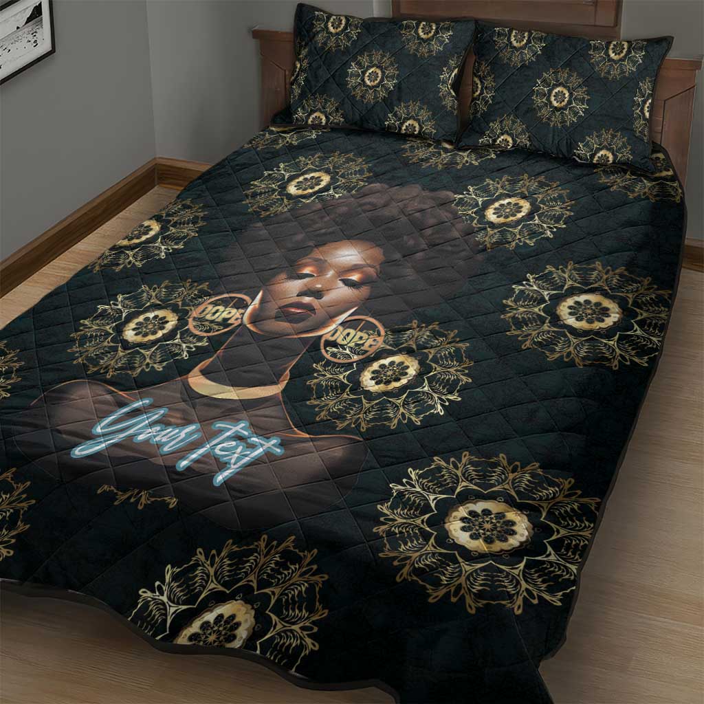 Personalized Afro Women Quilt Bed Set Powerful African Pattern DT03
