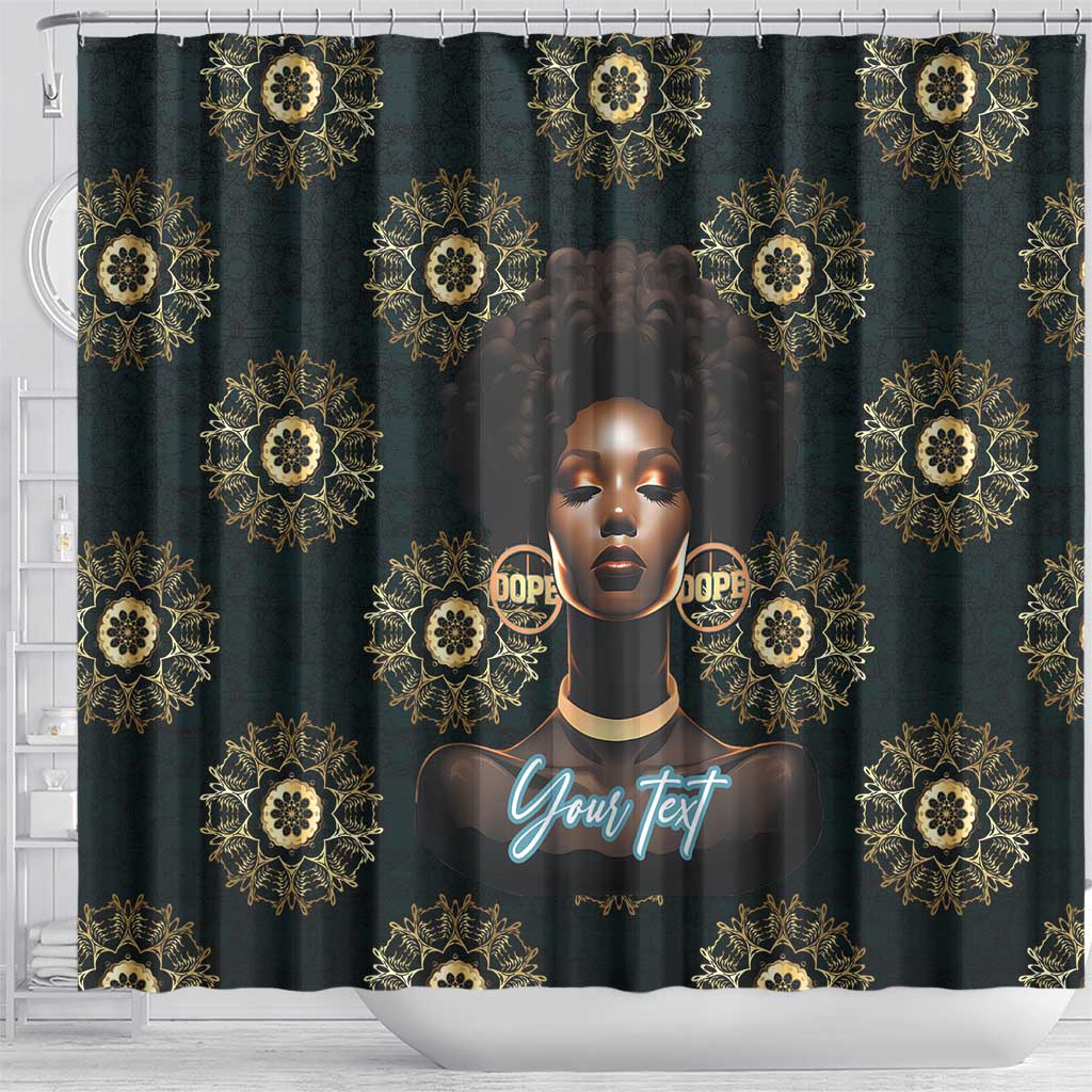 Personalized Powerful Woman in Patterns African Shower Curtain DT03