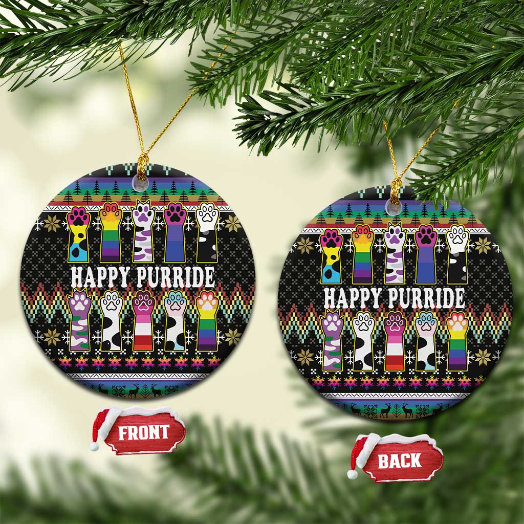 Pride Cat LGBT Ceramic Ornament Happy Purride Christmas - Cute Pet Rainbow Flag DT03