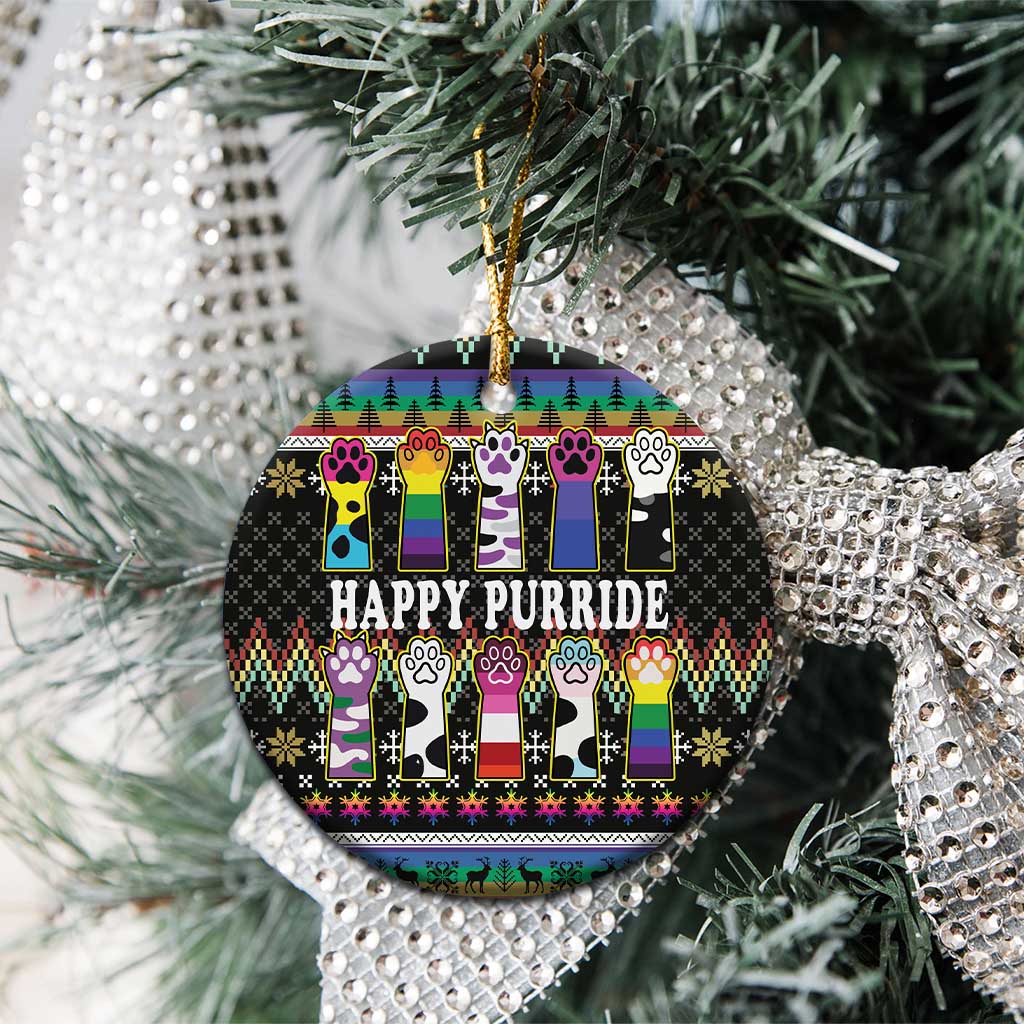 Pride Cat LGBT Ceramic Ornament Happy Purride Christmas - Cute Pet Rainbow Flag DT03