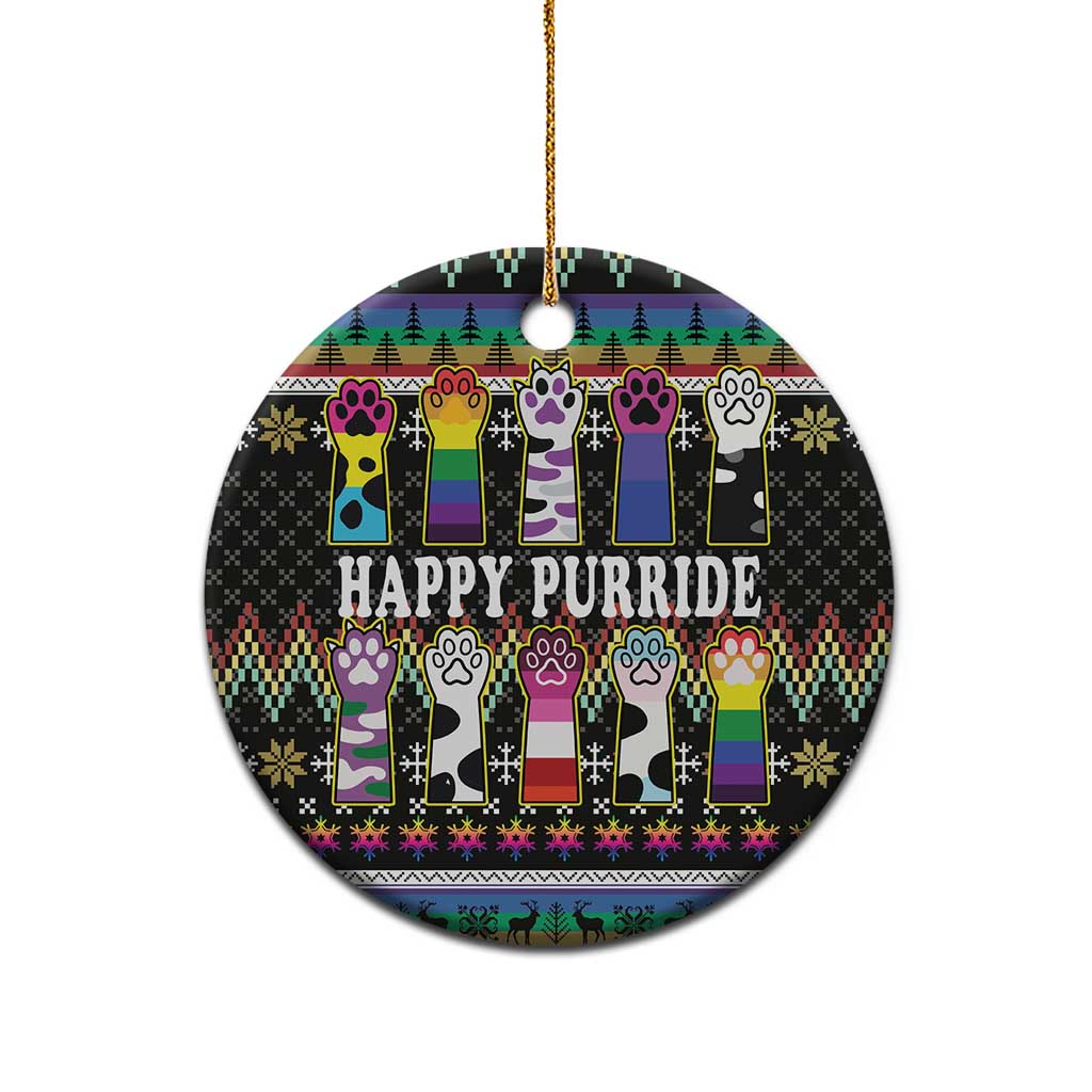 Pride Cat LGBT Ceramic Ornament Happy Purride Christmas - Cute Pet Rainbow Flag DT03