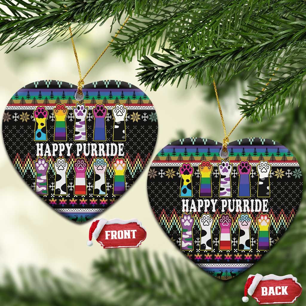 Pride Cat LGBT Ceramic Ornament Happy Purride Christmas - Cute Pet Rainbow Flag DT03