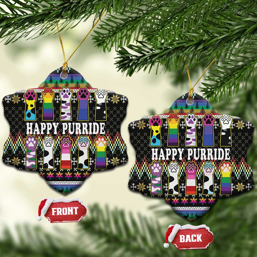 Pride Cat LGBT Ceramic Ornament Happy Purride Christmas - Cute Pet Rainbow Flag DT03