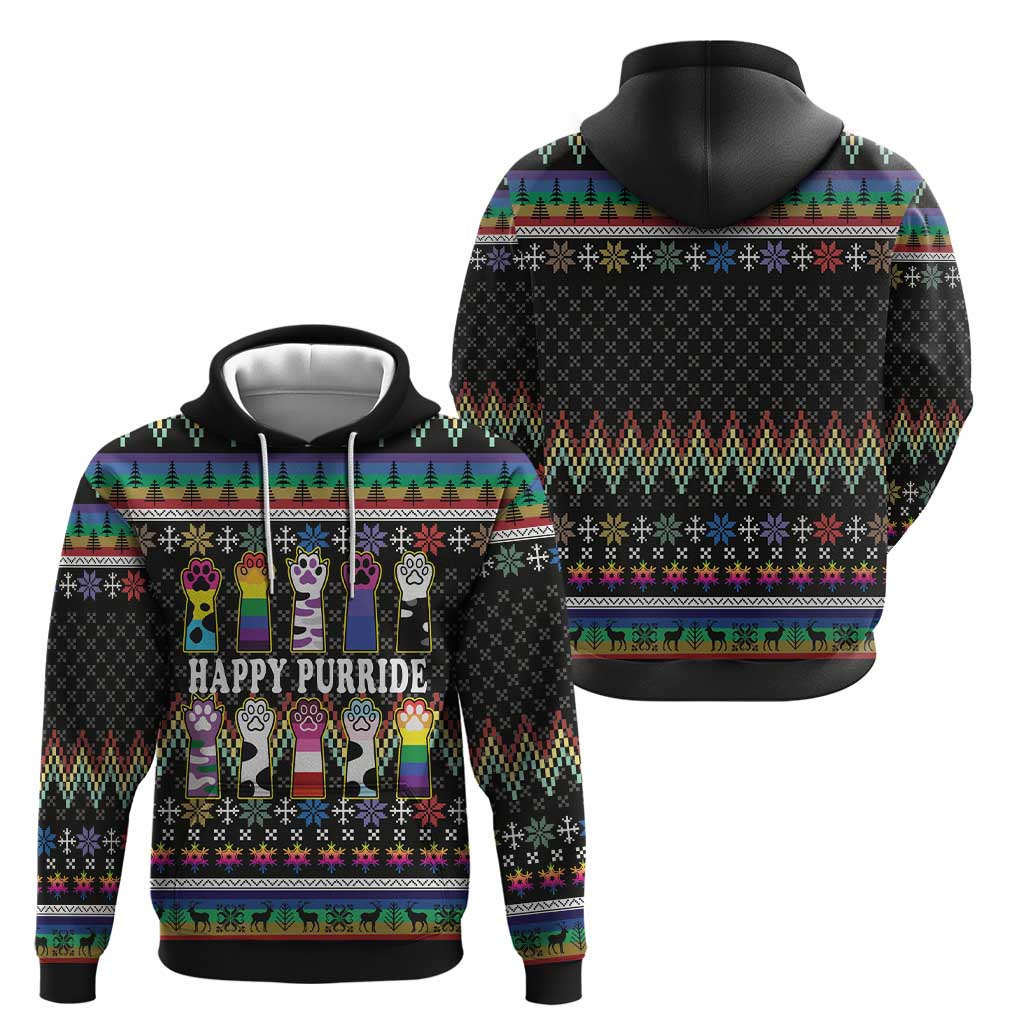 Pride Cat LGBT Hoodie Happy Purride Christmas - Cute Pet Rainbow Flag DT03