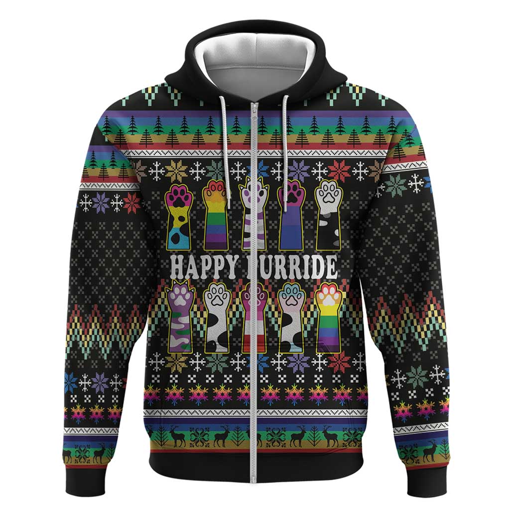 Pride Cat LGBT Hoodie Happy Purride Christmas - Cute Pet Rainbow Flag DT03