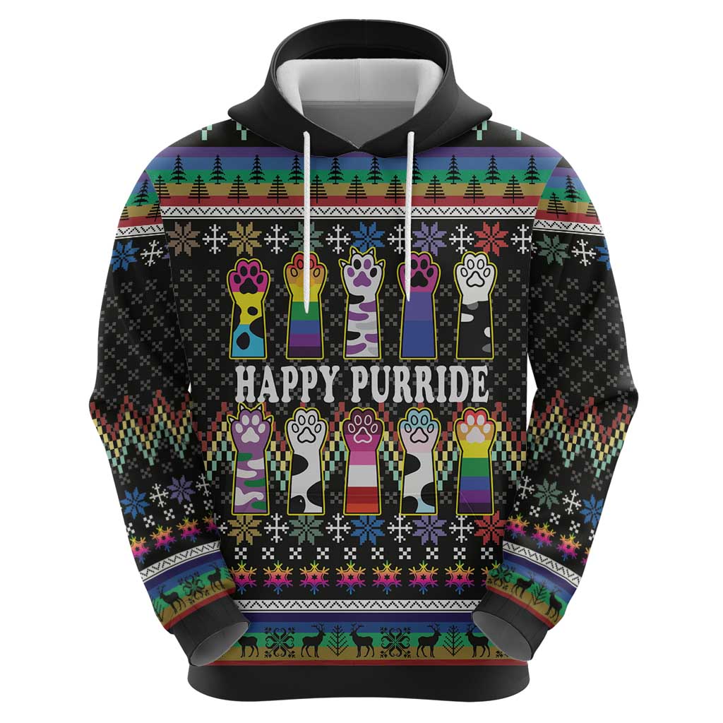 Pride Cat LGBT Hoodie Happy Purride Christmas - Cute Pet Rainbow Flag DT03
