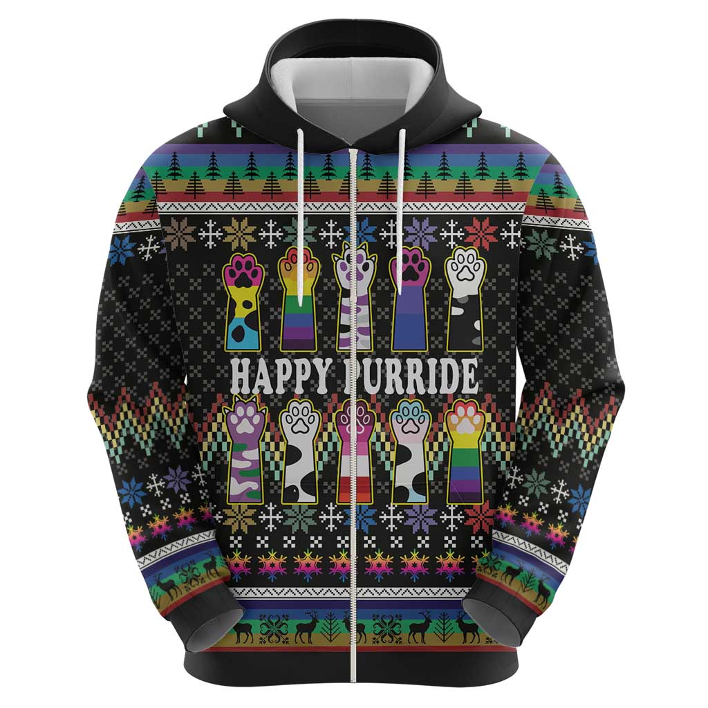 Pride Cat LGBT Hoodie Happy Purride Christmas - Cute Pet Rainbow Flag DT03