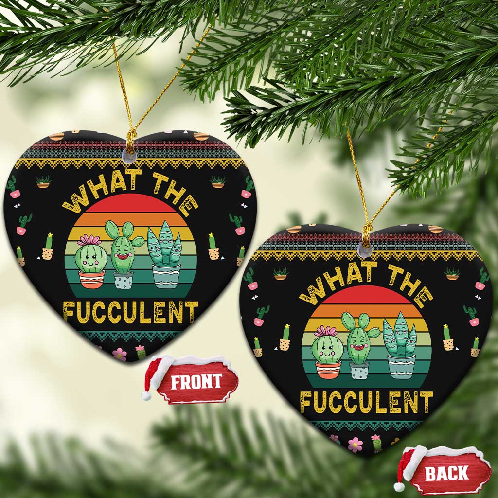 Cacuts Christmas Ceramic Ornament Cactus What the Fucculent DT03
