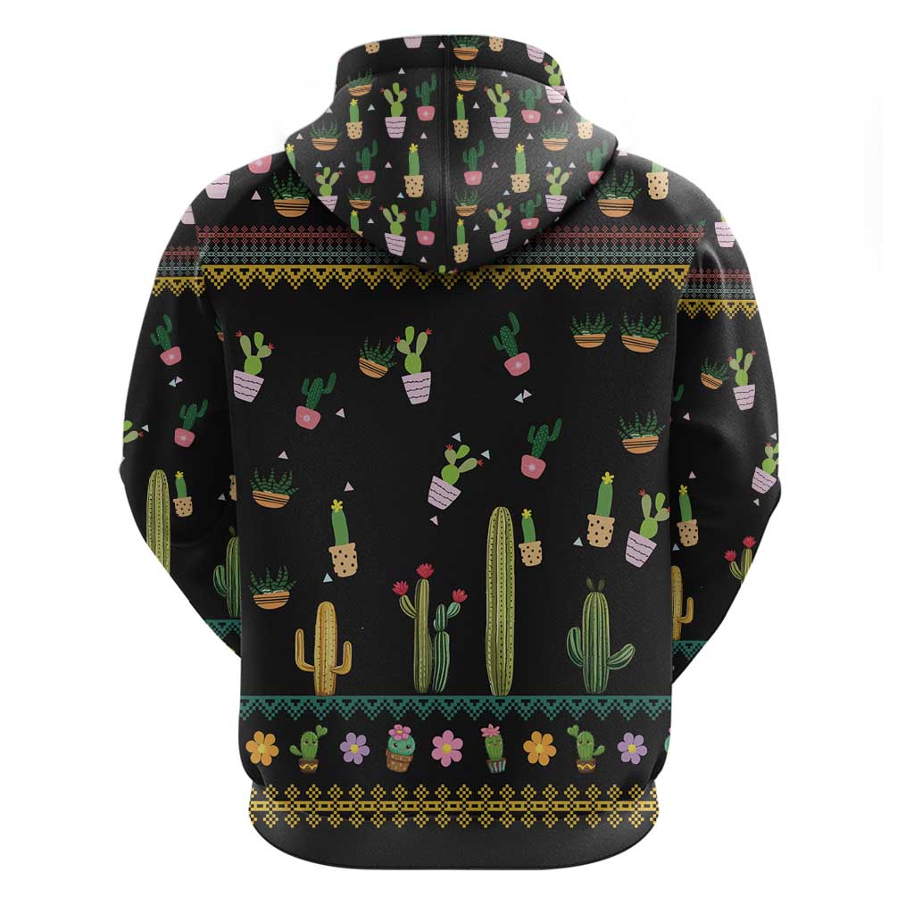 Cacuts Christmas Hoodie Cactus What the Fucculent DT03