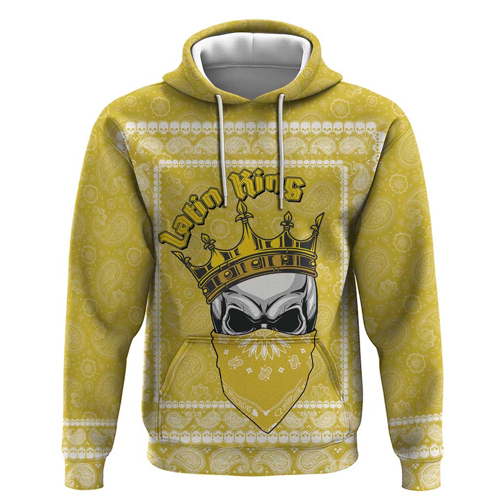Latin King Hoodie Paisley Pattern Yellow DT03