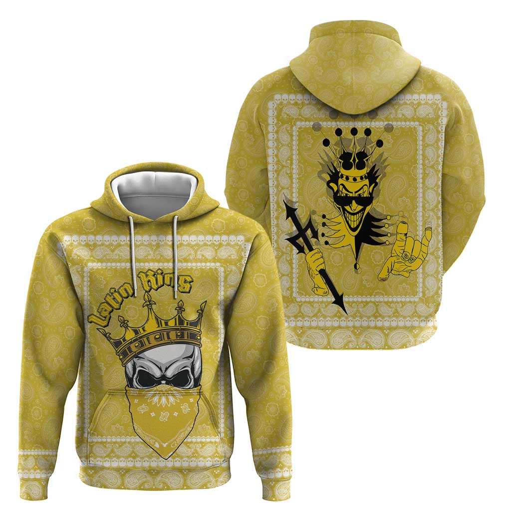 Latin King Hoodie Paisley Pattern Yellow DT03